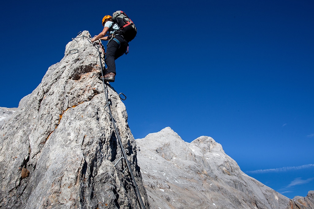 Klettersteig - ob Genussklettersteige oder Sportklettersteige - die Sportart gewinnt von Jahr zu Jahr mehr Freunde