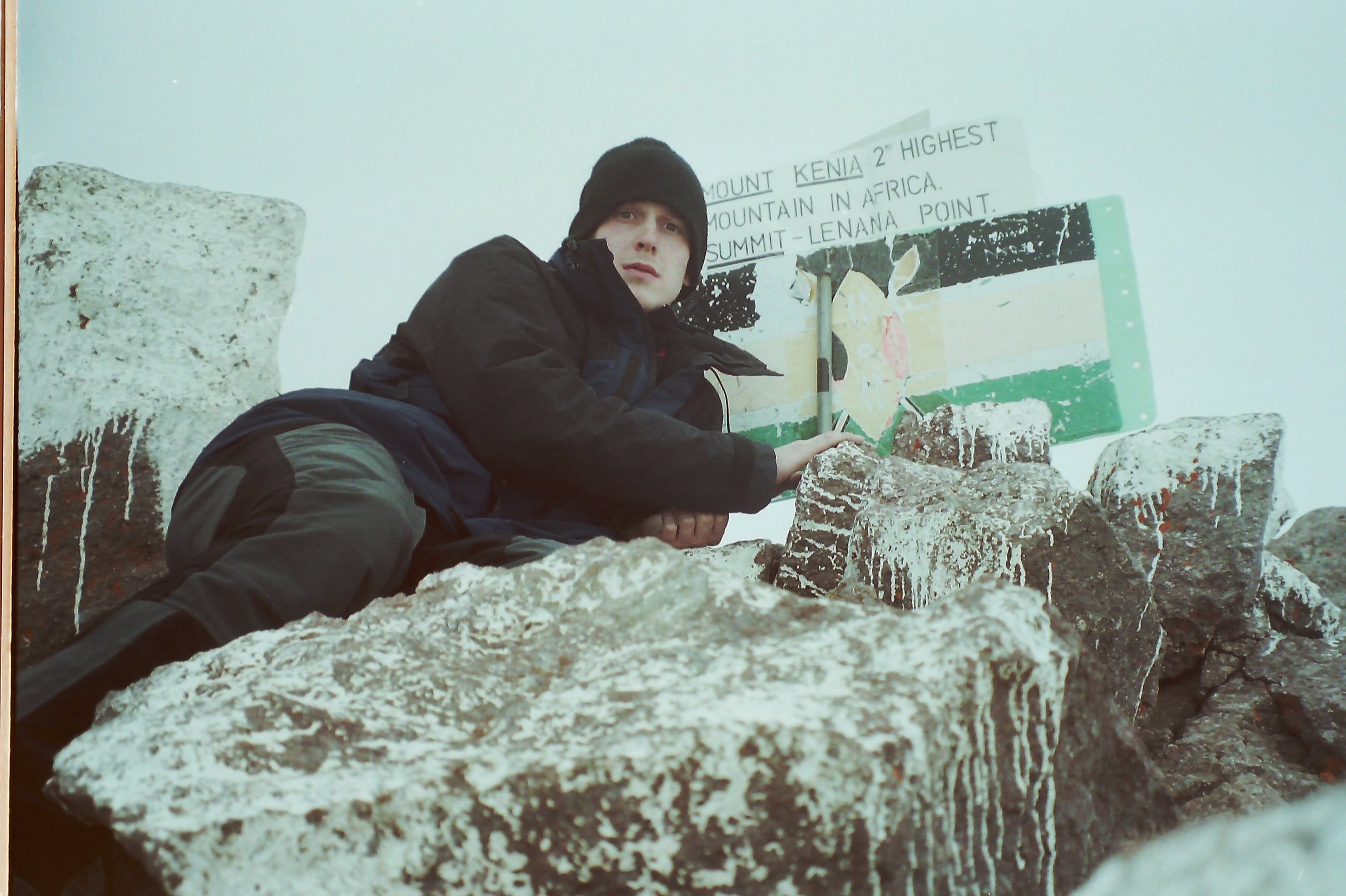 Am Gipfel des Mount Kenya