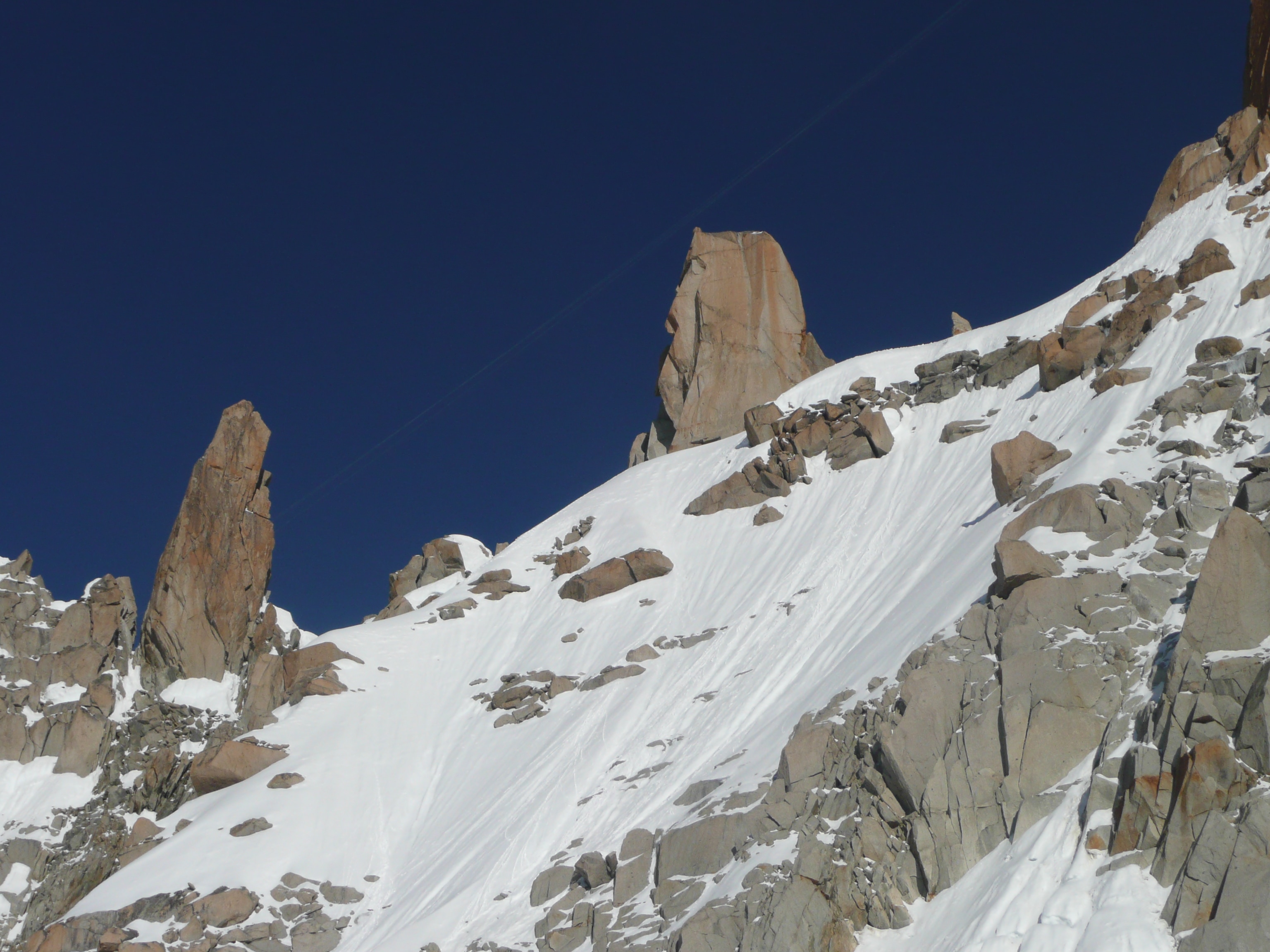 Gipfel hinter der Albert 1er Hütte im Mont Blanc Massiv