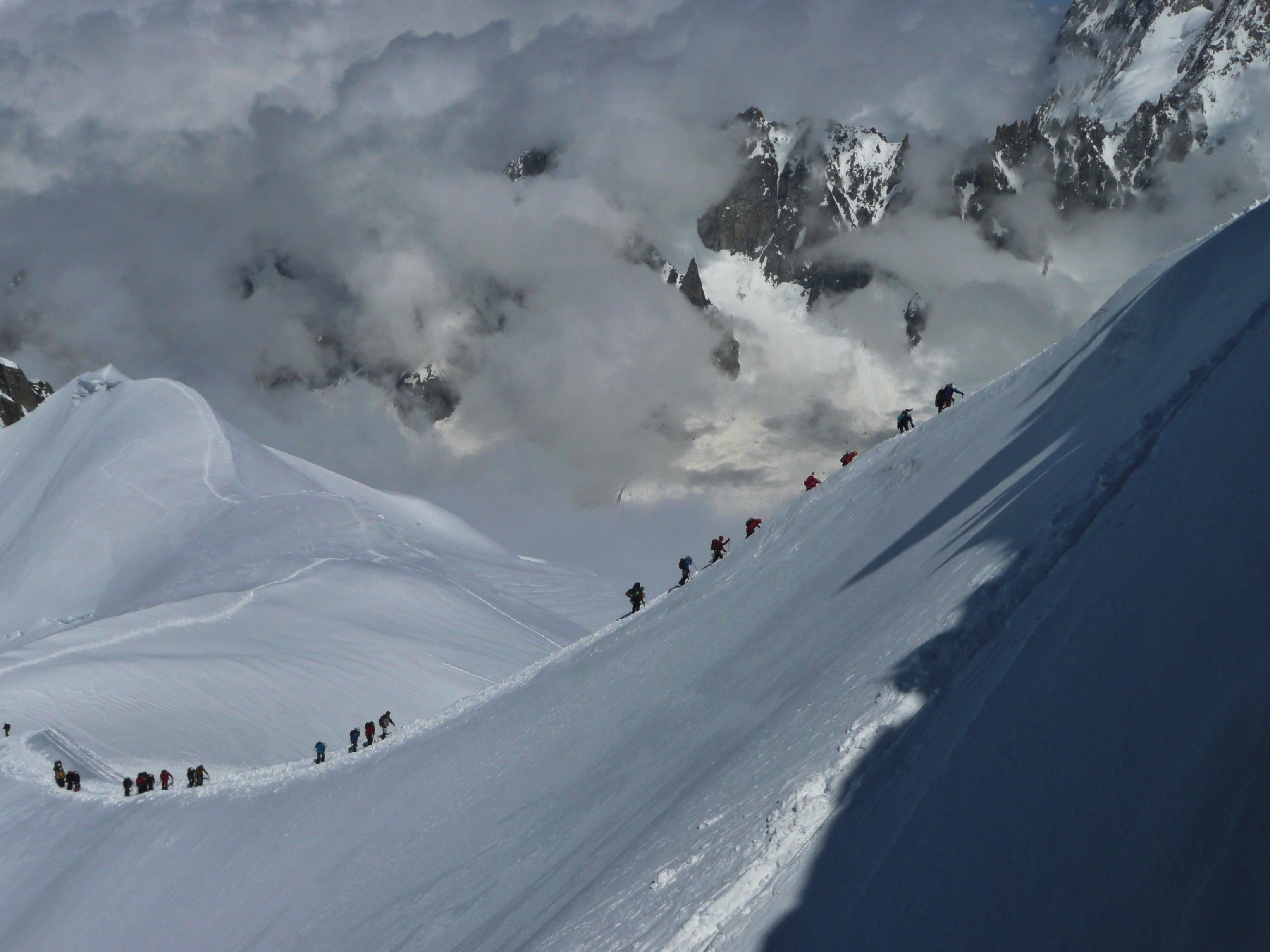 Aufstieg am Cosmique Grat zur Aiguille du Midi