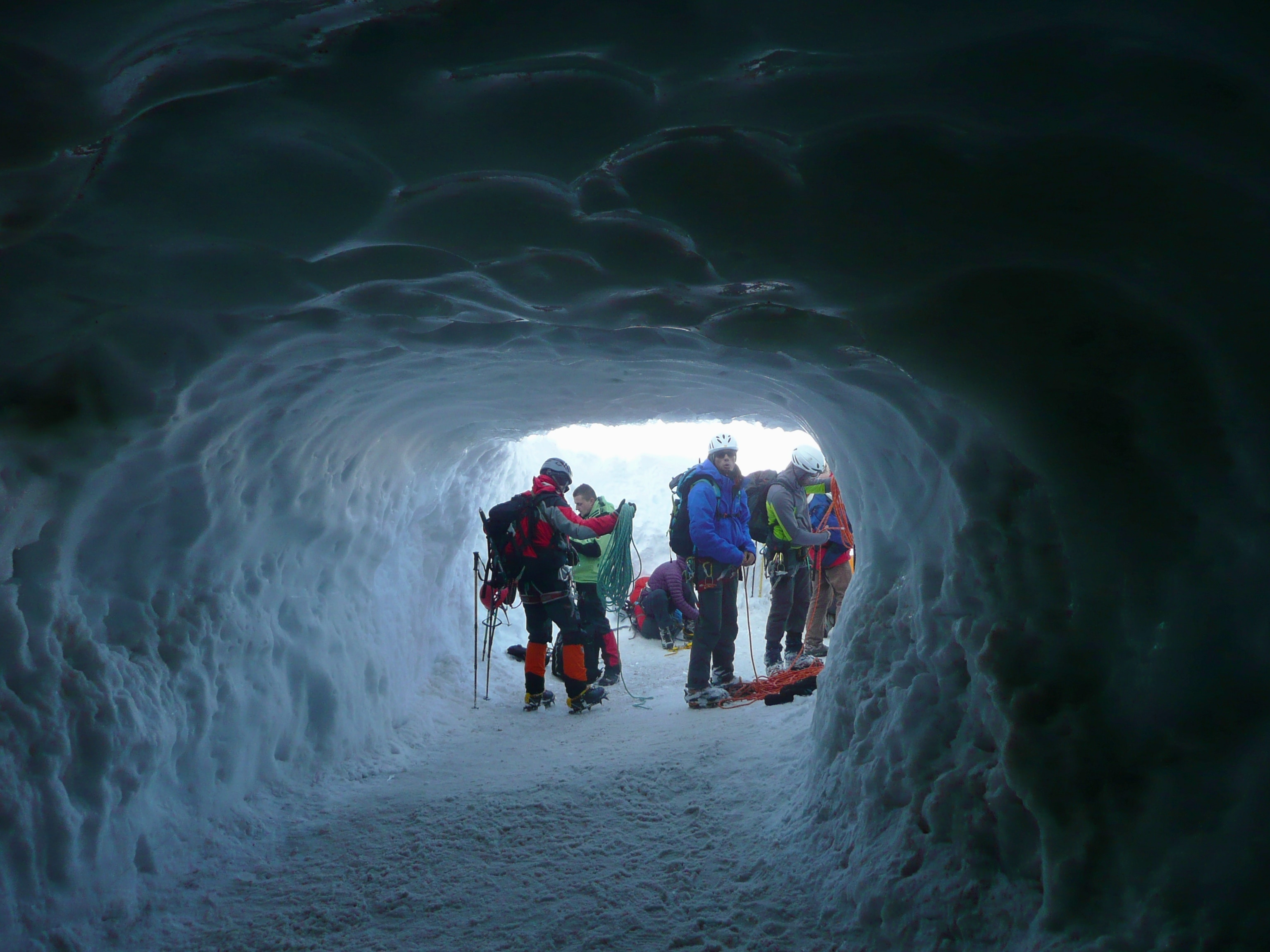 Abstieg zur Aiguille de Midi - Wartungsarbeiten - Ausgang zum Grat