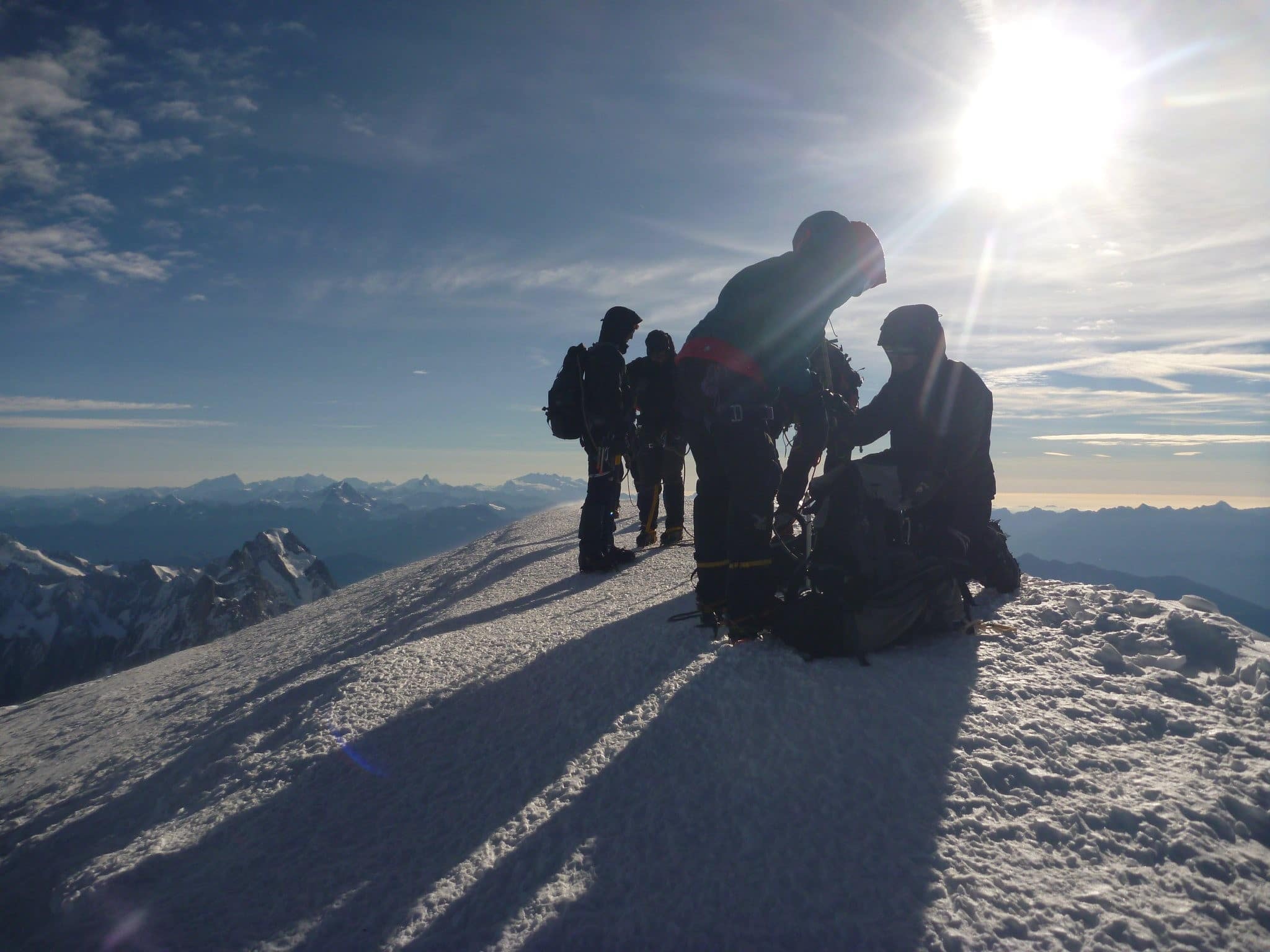 Mont Blanc - Gipfel bei Sonnenaufgang