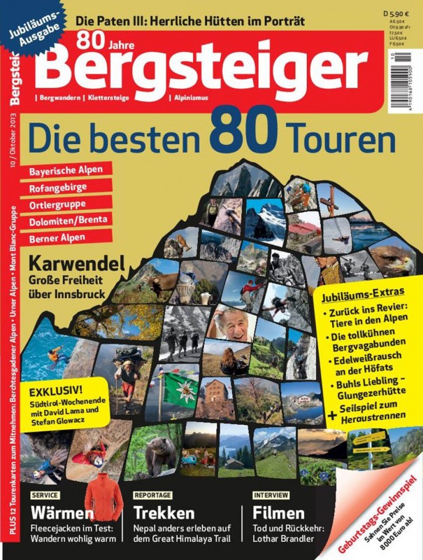 Cover der Jubiläumsausgabe zum 80-jährigen Bestehen des BERGSTEIGER