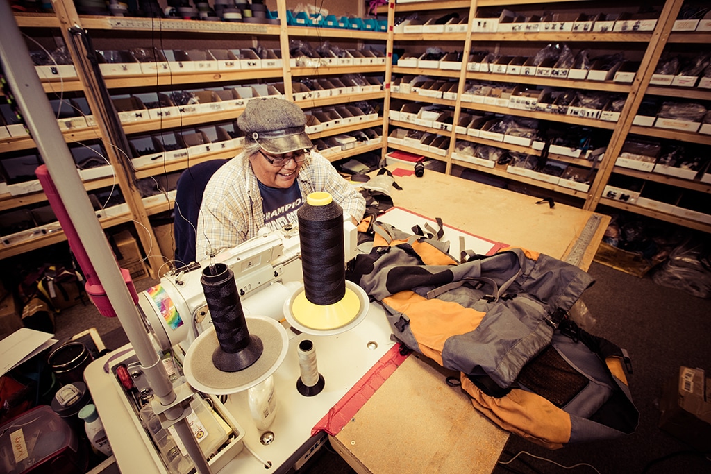 repair room at osprey packs - cortez, co